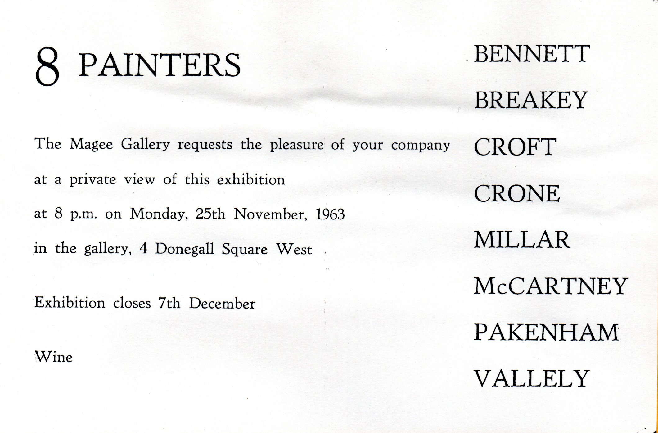 Exhibition Invite 1963